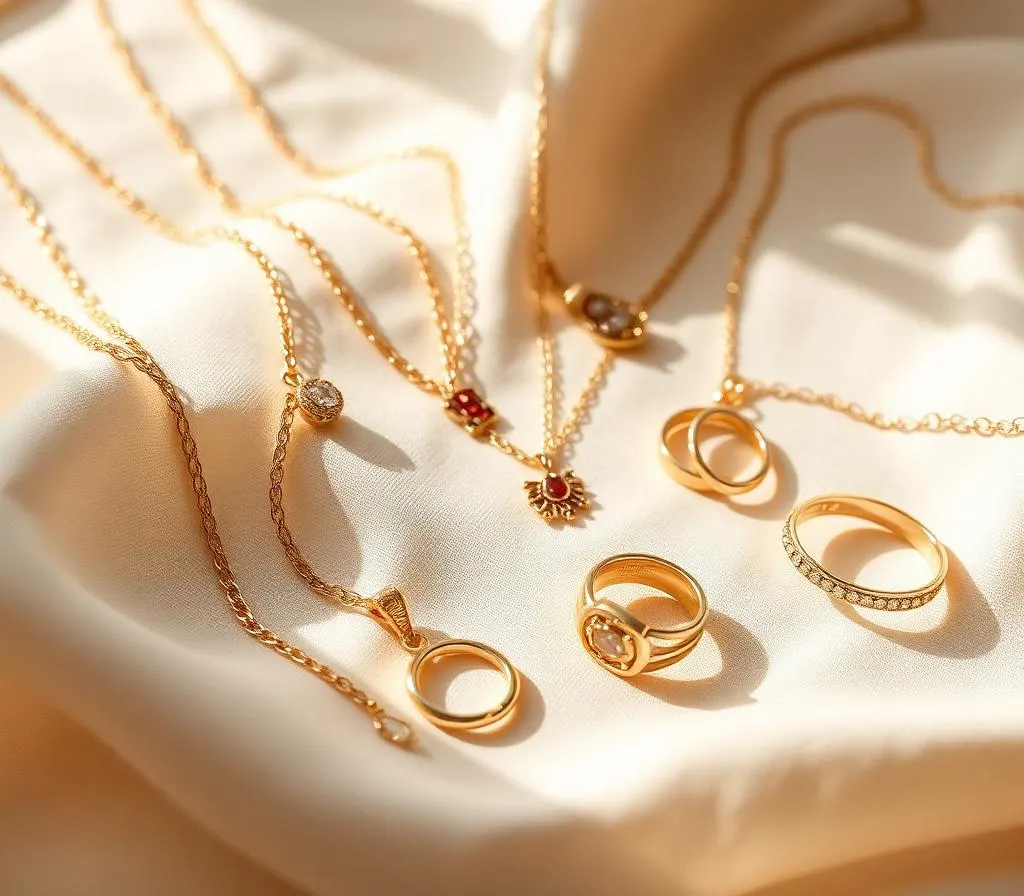 Assorted gold jewelry — necklaces, rings and bracelets — sell gold jewelry in Dallas TX